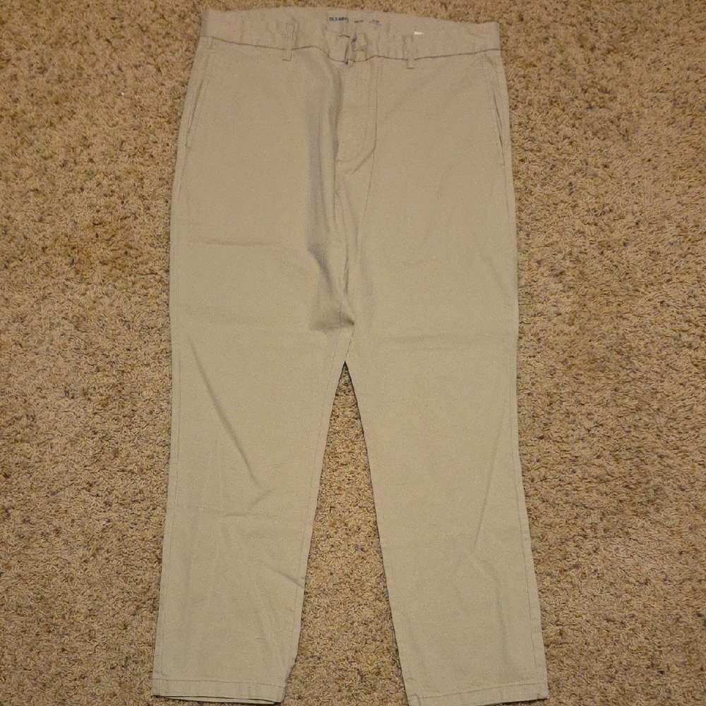Old Navy Tan Chinos Straight Leg Cotton Blend